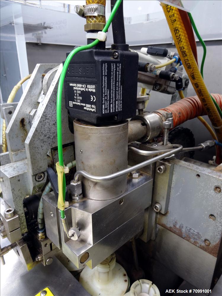 Used Norden Model NM 700 HA Hot Air Plastic Tube Filler. Capable of speeds up to 70 tubes per minute. General Fill volume range: 1ml - 300ml. Tube size range: (Length) 50mm - 250mm (Diam) 10mm - 60mm...
