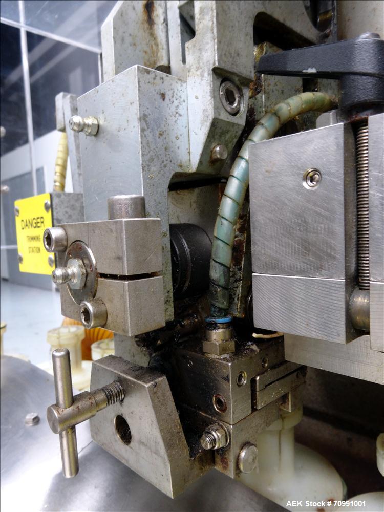 Used Norden Model NM 700 HA Hot Air Plastic Tube Filler. Capable of speeds up to 70 tubes per minute. General Fill volume range: 1ml - 300ml. Tube size range: (Length) 50mm - 250mm (Diam) 10mm - 60mm...