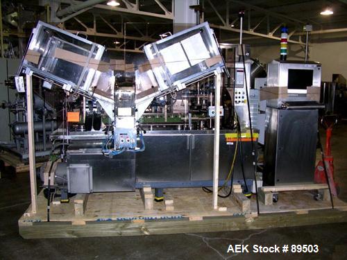 Used Norden Plastic Tube Filling Line Consisting Of: (1) Model NM2000 Norden tube filler, hinged cassette tube feeder, tube cleaning, vision system, cap torquing, twin head bottom up piston fill stat...