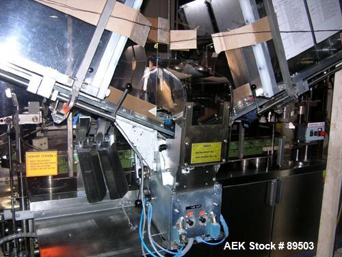 Used Norden Plastic Tube Filling Line Consisting Of: (1) Model NM2000 Norden tube filler, hinged cassette tube feeder, tube cleaning, vision system, cap torquing, twin head bottom up piston fill stat...