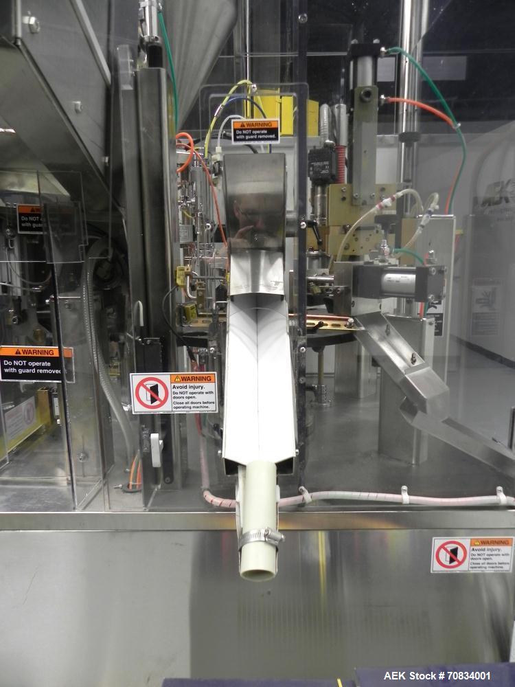 Used Prosys Model RT60H Hibar Pump Hot Air Plastic Tube Filler. Single pump servo driven rotary filler for micro-dose applications. Rated at speeds up to 70 tubes per minute. Has a fill volume range ...