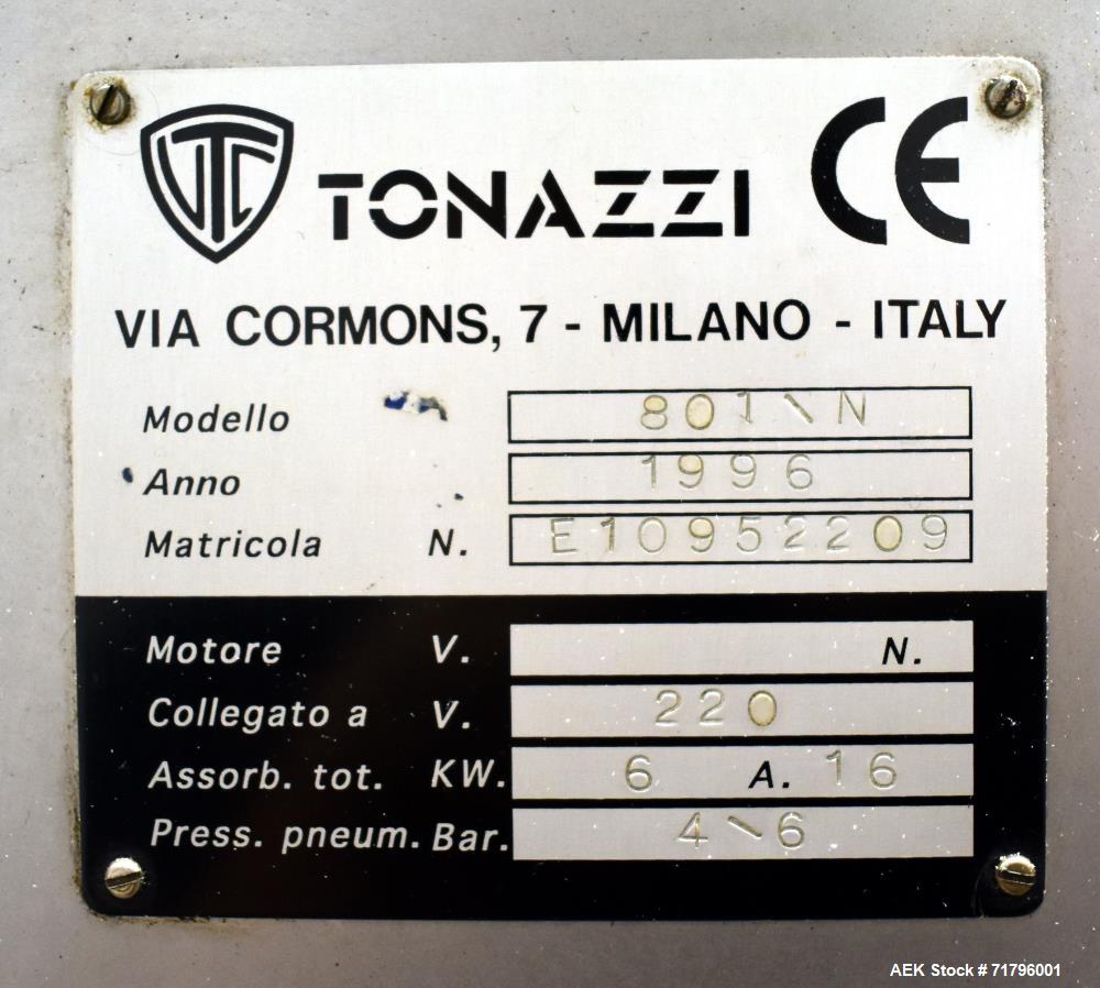 Used- Tonazzi COLIBRI 801 Automatic,Plastic Tube Filler and Sealer