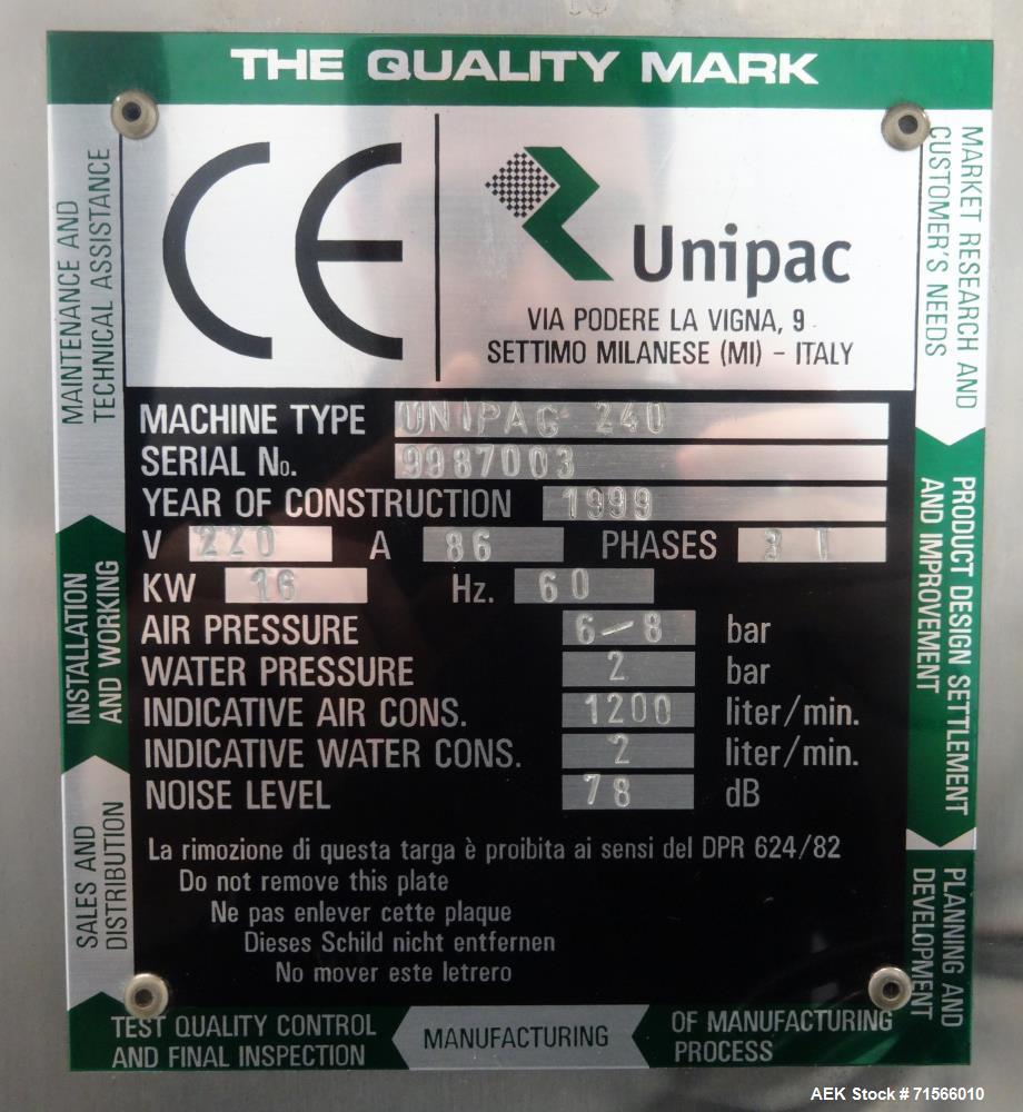 Used Unipac Model 240 Dual Head Plastic Tube Filler