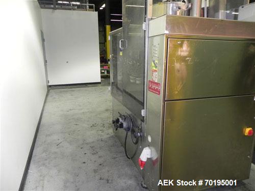 Used Unipac Model Silver 120 Plastic Tube Filler. Machine is capable of speeds up to 120 tubes per minute. Has a tube size range: (Diameter) 10mm to 50mm (Height) 30mm - 250mm. Fill volume: 3ml to 20...