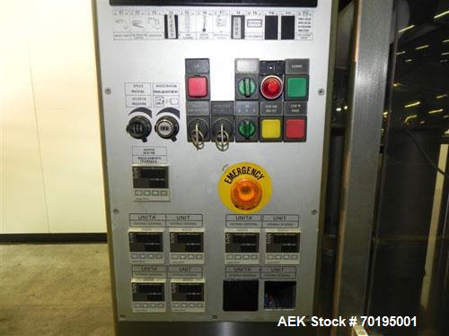 Used Unipac Model Silver 120 Plastic Tube Filler. Machine is capable of speeds up to 120 tubes per minute. Has a tube size range: (Diameter) 10mm to 50mm (Height) 30mm - 250mm. Fill volume: 3ml to 20...