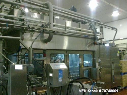 Used Evergreen Complete Filling Line, Model EQ5 ESL.  6,000 Cartons per hour, gable top carton cross faction 70 x 70.  Equipped with screw cap applicator, conveyors, stand alone CIP unit, 2 metal det...