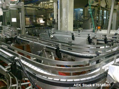 Used Evergreen Complete Filling Line, Model EQ5 ESL.  6,000 Cartons per hour, gable top carton cross faction 70 x 70.  Equipped with screw cap applicator, conveyors, stand alone CIP unit, 2 metal det...