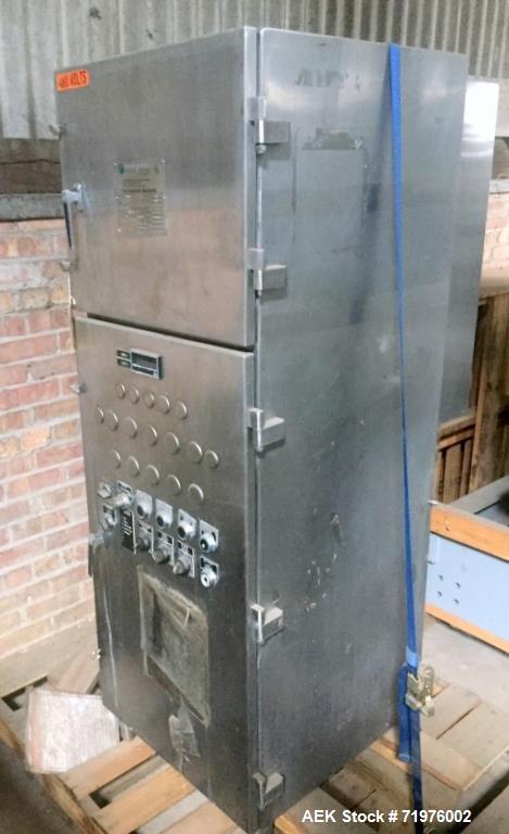 Used Evergreen Model SAEH10, S/N 402 All Stainless Steel ESL 1/2 Gal. Carton Filler with Dual Spout Weldment, Hoppman Cap Elevator, Hoppman Cap Feeder, with Allen Bradley Panel View 1000HMI, and Remo...