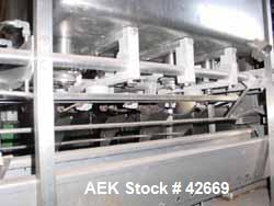 Used Haskon Inline Carton Filler, Model 540UES. Stainless steel clad frame. Sanitary contact parts. Designed to form, fill, seal liquid products using gravity type filling. Set for 1/2 gallons. (4) f...