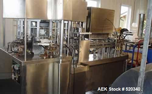 USED: Nimco milk carton filler, model 511CF469880, capable of filling 4-10 oz, 5 speed up to 110 per minute. Fill and seal. All stainless steel construction. 3/230V.