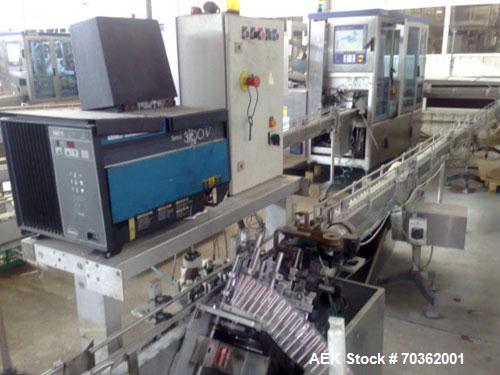 Used Tetra Pak TBA9-200B Line handling 6.76 fluid ounces (200 ml). Base units comprised of: (1) TBA 9-200B unit, built 1998, 50,131 work hours. (1) Tubex straw applicator, built 2000. (1) Tetra cardb...