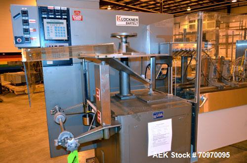 Used Bartelt (Klockner) IM-716-Horizontal Form Fill & Seal Pouch Machine. Capable speeds -100 Pouches/min on Single Index, (200 Pouches/min on Duplex  Pouch.) Has 7" centers for a pouch size range: (...