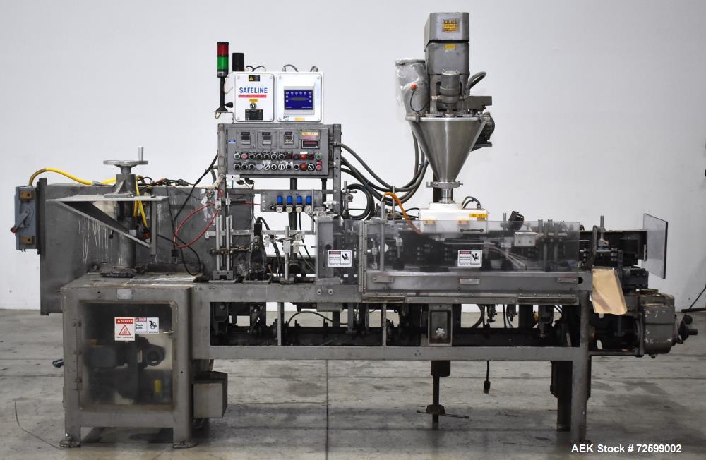 Used- Bartelt IM6 Horizontal Form Fill Seal Machine. Capable of speeds up to 120 ppm. Pouch size range: 2" - 4.75" wide x 2"...