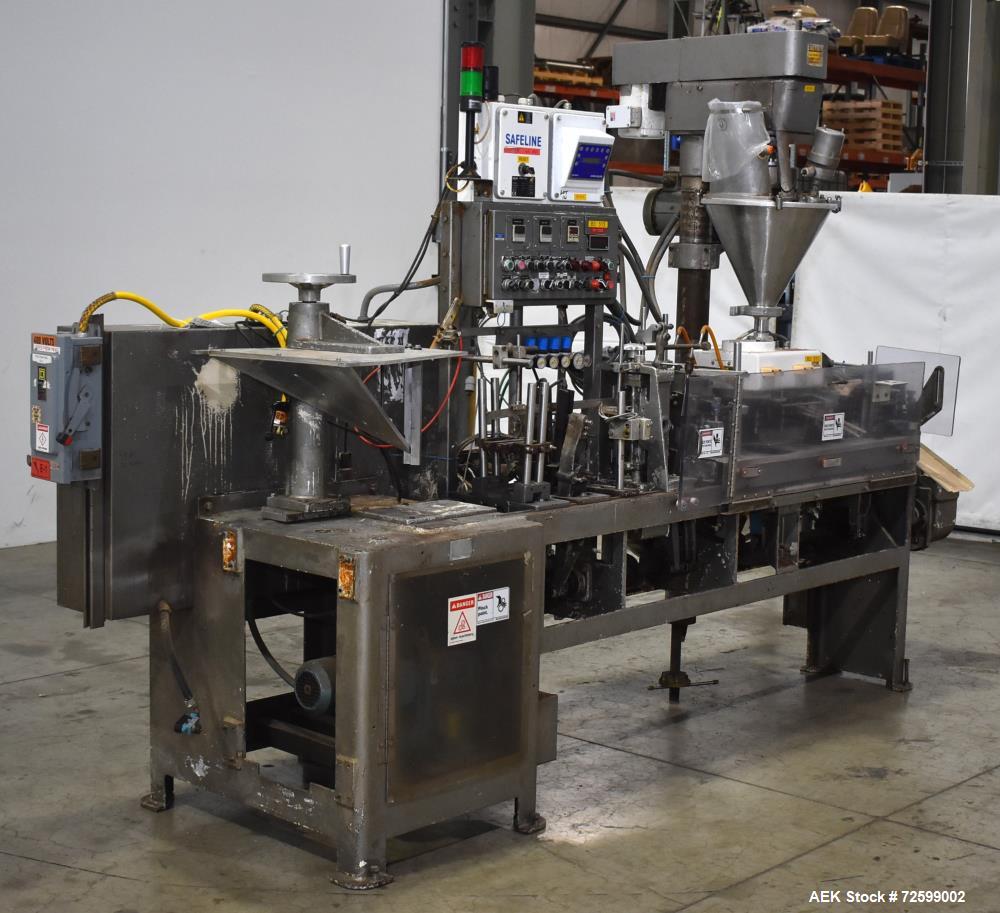 Used- Bartelt IM6 Horizontal Form Fill Seal Machine. Capable of speeds up to 120 ppm. Pouch size range: 2" - 4.75" wide x 2"...