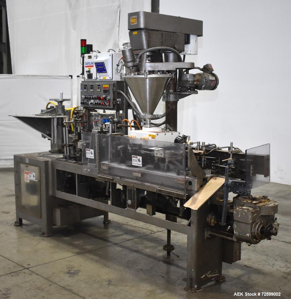 Used- Bartelt IM6 Horizontal Form Fill Seal Machine. Capable of speeds up to 120 ppm. Pouch size range: 2" - 4.75" wide x 2"...