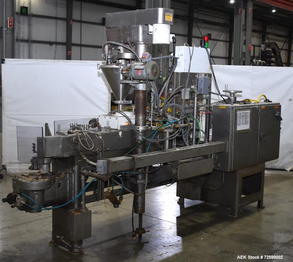 Used- Bartelt IM6 Horizontal Form Fill Seal Machine. Capable of speeds up to 120 ppm. Pouch size range: 2" - 4.75" wide x 2"...