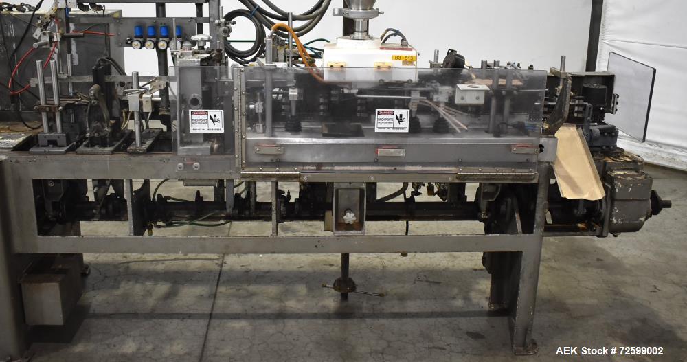 Used- Bartelt IM6 Horizontal Form Fill Seal Machine. Capable of speeds up to 120 ppm. Pouch size range: 2" - 4.75" wide x 2"...