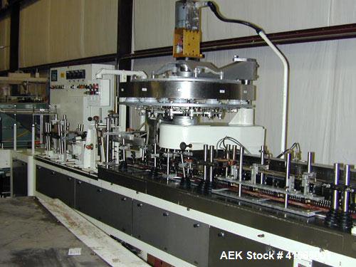 Used Bartelt IM7-14 horizontal form, fill and seal pouch machine capable of speeds up to 100 cpm (200 with optional splitter). Has pouch size range: width 2" - 5 3/4", height 2" - 9". Has zipper atta...