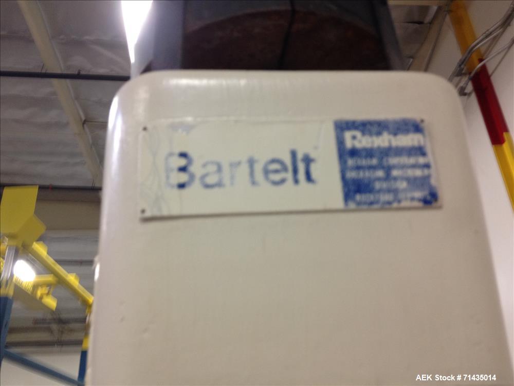 Used Bartelt Model IM Packager Horizontal Form Fill and Seal Pouch/Bag Machine. Machine is capable of speeds up to 100 pouches (or bags) per minute.  Has a pouch size range: Length 2" - 4-3/4", Heigh...