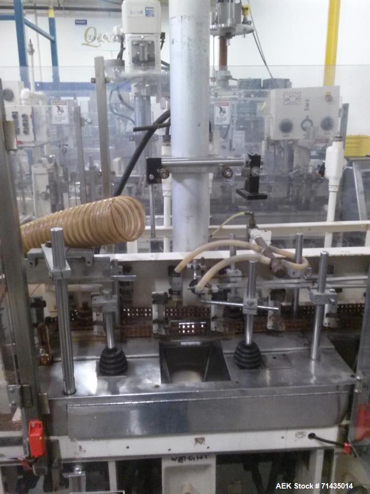 Used Bartelt Model IM Packager Horizontal Form Fill and Seal Pouch/Bag Machine. Machine is capable of speeds up to 100 pouches (or bags) per minute.  Has a pouch size range: Length 2" - 4-3/4", Heigh...