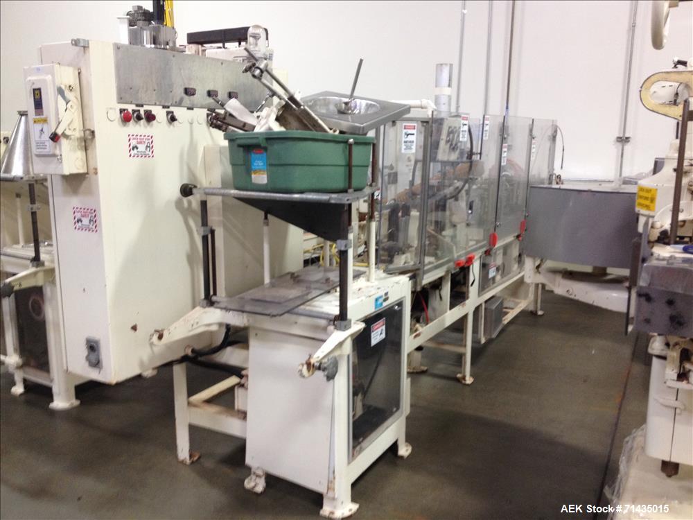 Used Bartelt Model IM Packager Horizontal Form Fill and Seal Pouch/Bag Machine. Machine is capable of speeds up to 100 pouches (or bags) per minute.  Has a pouch size range: Length 2" - 4-3/4", Heigh...