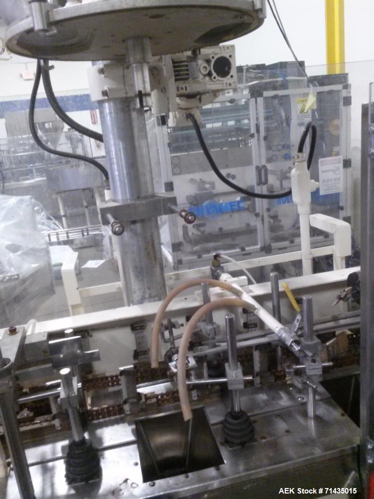 Used Bartelt Model IM Packager Horizontal Form Fill and Seal Pouch/Bag Machine. Machine is capable of speeds up to 100 pouches (or bags) per minute.  Has a pouch size range: Length 2" - 4-3/4", Heigh...
