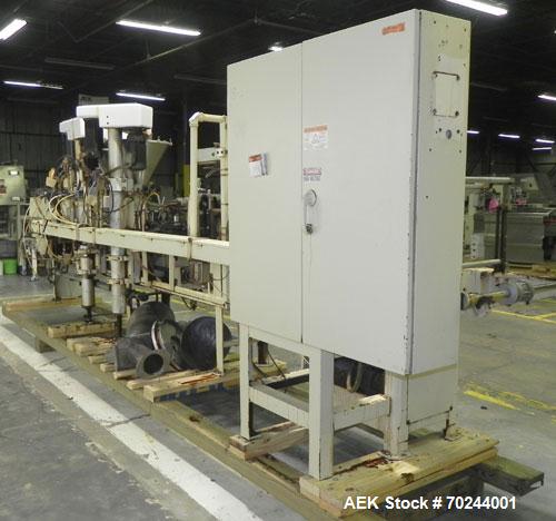 Used Klockner Bartelt IM9-14 Horizontal Form Fill & Seal Pouch Machine. Capable of speeds of up to 70 CPM. Has a 9" centers for a pouch size range: (Length) 3" - 7-3/4" (Height) 3" - 9-1/2". Has dual...