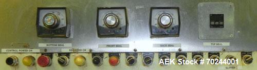 Used Klockner Bartelt IM9-14 Horizontal Form Fill & Seal Pouch Machine. Capable of speeds of up to 70 CPM. Has a 9" centers for a pouch size range: (Length) 3" - 7-3/4" (Height) 3" - 9-1/2". Has dual...