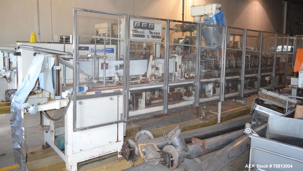 Used Klockner Bartelt IM9-14 Horizontal Form Fill & Seal Pouch Machine. Capable of speeds of up to 70 CPM. Has a 9" centers for a pouch size range: (Length) 3" - 7-3/4" (Height) 3" - 9-1/2. Has singl...