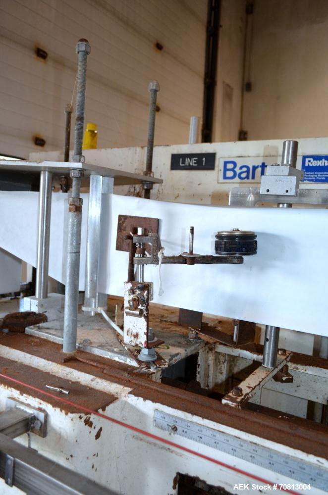 Used Klockner Bartelt IM9-14 Horizontal Form Fill & Seal Pouch Machine. Capable of speeds of up to 70 CPM. Has a 9" centers for a pouch size range: (Length) 3" - 7-3/4" (Height) 3" - 9-1/2. Has singl...