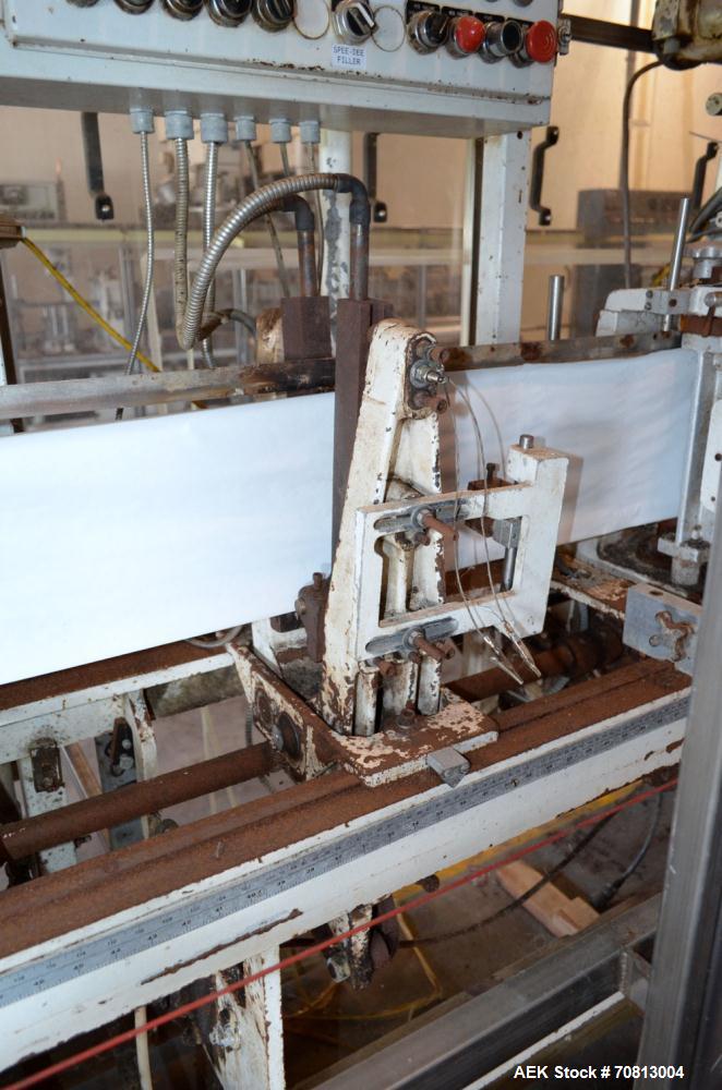 Used Klockner Bartelt IM9-14 Horizontal Form Fill & Seal Pouch Machine. Capable of speeds of up to 70 CPM. Has a 9" centers for a pouch size range: (Length) 3" - 7-3/4" (Height) 3" - 9-1/2. Has singl...