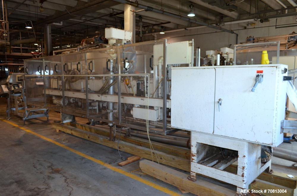 Used Klockner Bartelt IM9-14 Horizontal Form Fill & Seal Pouch Machine. Capable of speeds of up to 70 CPM. Has a 9" centers for a pouch size range: (Length) 3" - 7-3/4" (Height) 3" - 9-1/2. Has singl...