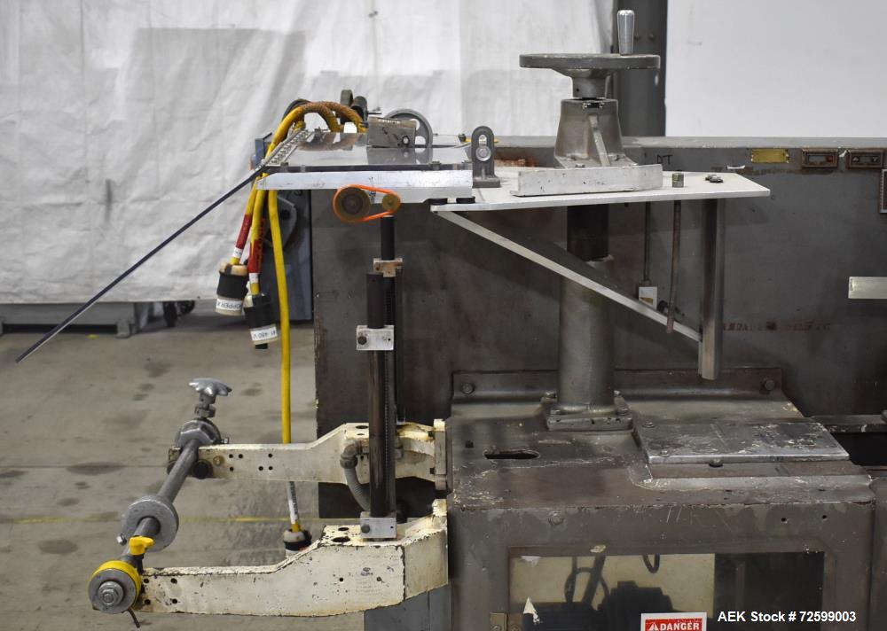 Used Bartelt IM9-14 Horizontal Form Fill & Seal Pouch Machine. Capable of speeds of up to 70 CPM. Has a 9" centers for a pouch size range: (Length) 3" - 7-3/4" (Height) 3" - 9-1/2". (2) Bartelt model...