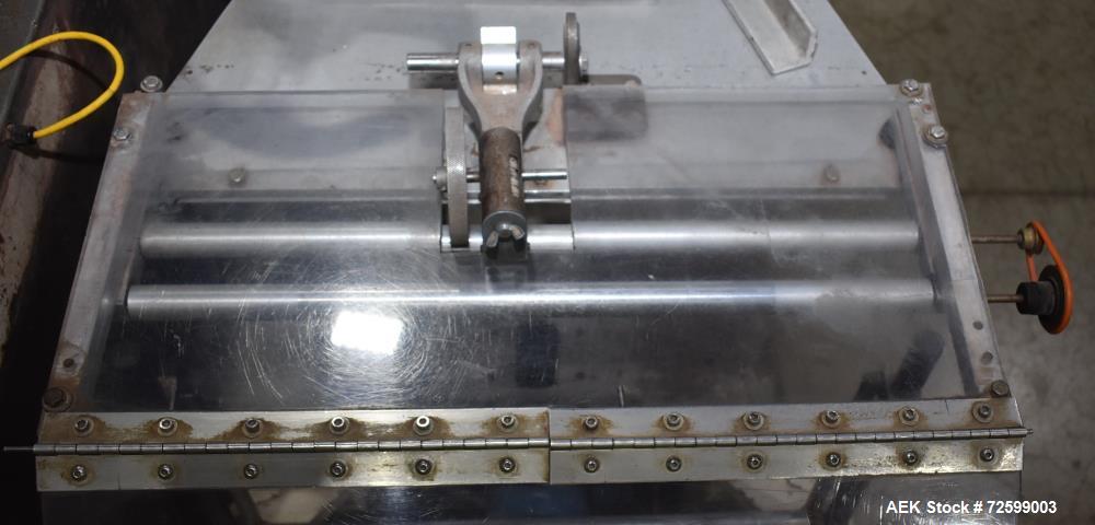 Used Bartelt IM9-14 Horizontal Form Fill & Seal Pouch Machine. Capable of speeds of up to 70 CPM. Has a 9" centers for a pouch size range: (Length) 3" - 7-3/4" (Height) 3" - 9-1/2". (2) Bartelt model...