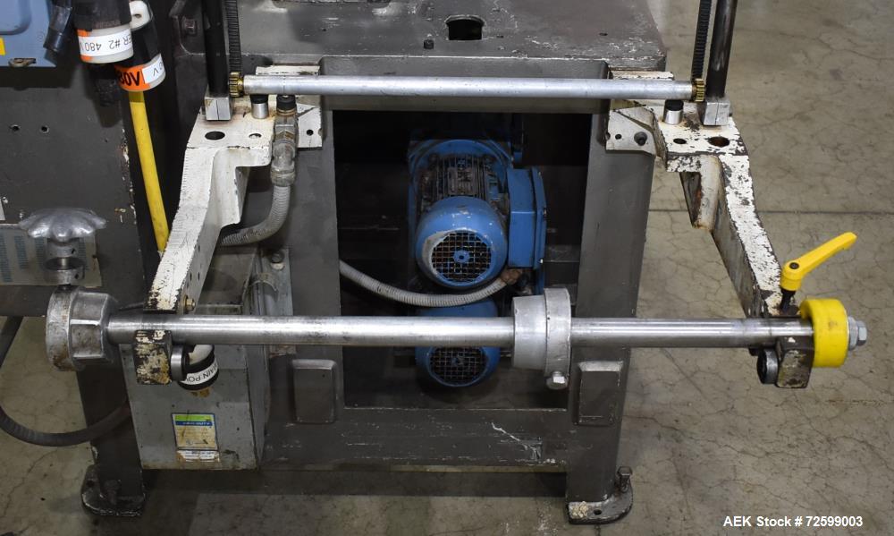 Used Bartelt IM9-14 Horizontal Form Fill & Seal Pouch Machine. Capable of speeds of up to 70 CPM. Has a 9" centers for a pouch size range: (Length) 3" - 7-3/4" (Height) 3" - 9-1/2". (2) Bartelt model...