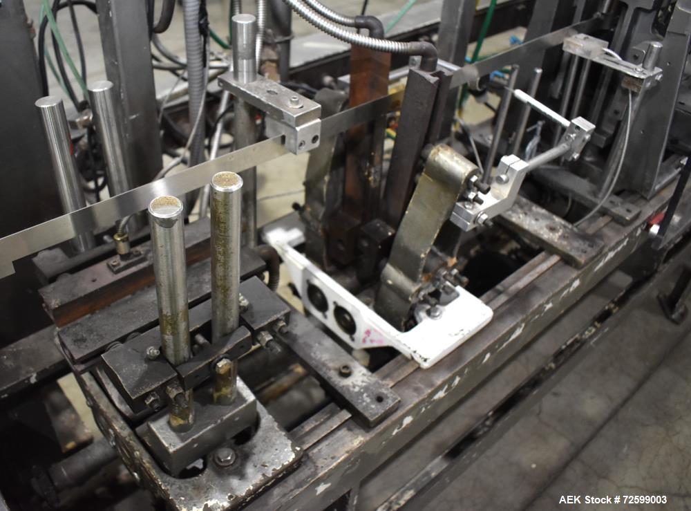 Used Bartelt IM9-14 Horizontal Form Fill & Seal Pouch Machine. Capable of speeds of up to 70 CPM. Has a 9" centers for a pouch size range: (Length) 3" - 7-3/4" (Height) 3" - 9-1/2". (2) Bartelt model...