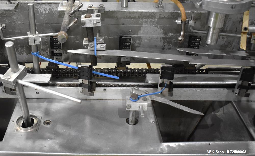 Used Bartelt IM9-14 Horizontal Form Fill & Seal Pouch Machine. Capable of speeds of up to 70 CPM. Has a 9" centers for a pouch size range: (Length) 3" - 7-3/4" (Height) 3" - 9-1/2". (2) Bartelt model...