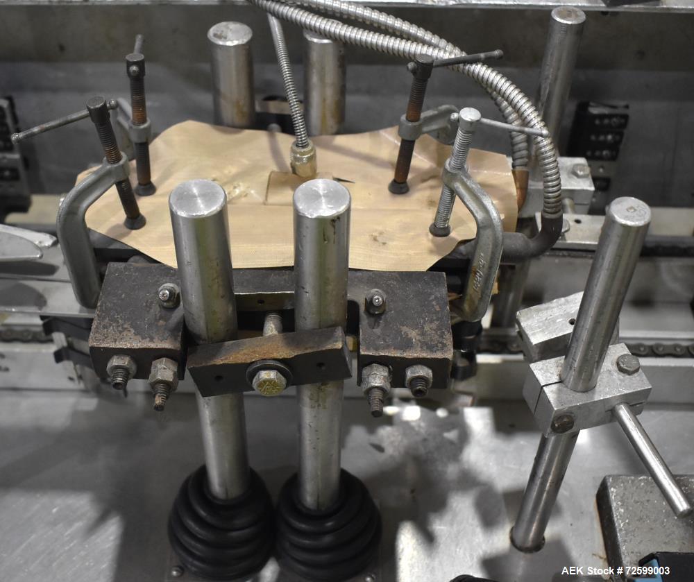 Used Bartelt IM9-14 Horizontal Form Fill & Seal Pouch Machine. Capable of speeds of up to 70 CPM. Has a 9" centers for a pouch size range: (Length) 3" - 7-3/4" (Height) 3" - 9-1/2". (2) Bartelt model...
