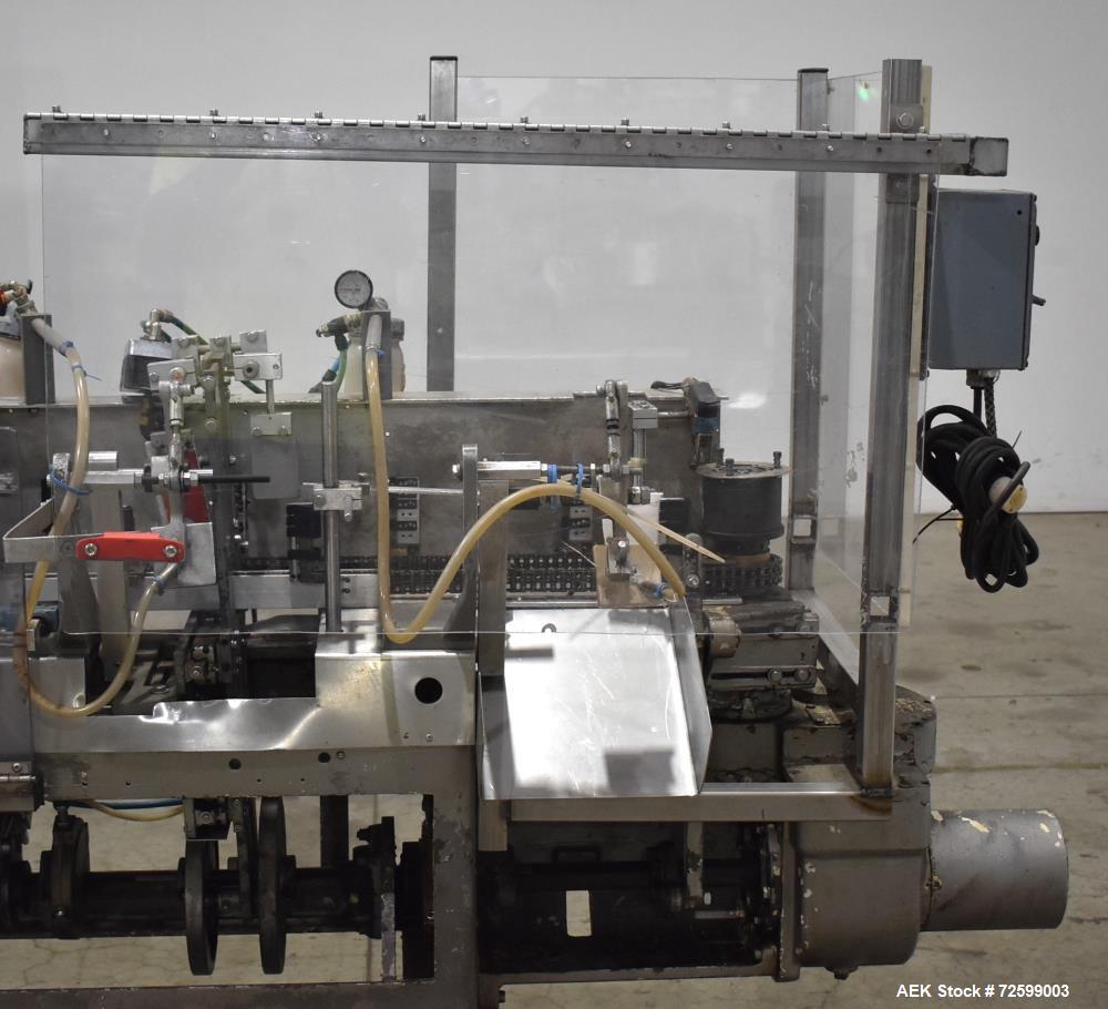 Used Bartelt IM9-14 Horizontal Form Fill & Seal Pouch Machine. Capable of speeds of up to 70 CPM. Has a 9" centers for a pouch size range: (Length) 3" - 7-3/4" (Height) 3" - 9-1/2". (2) Bartelt model...