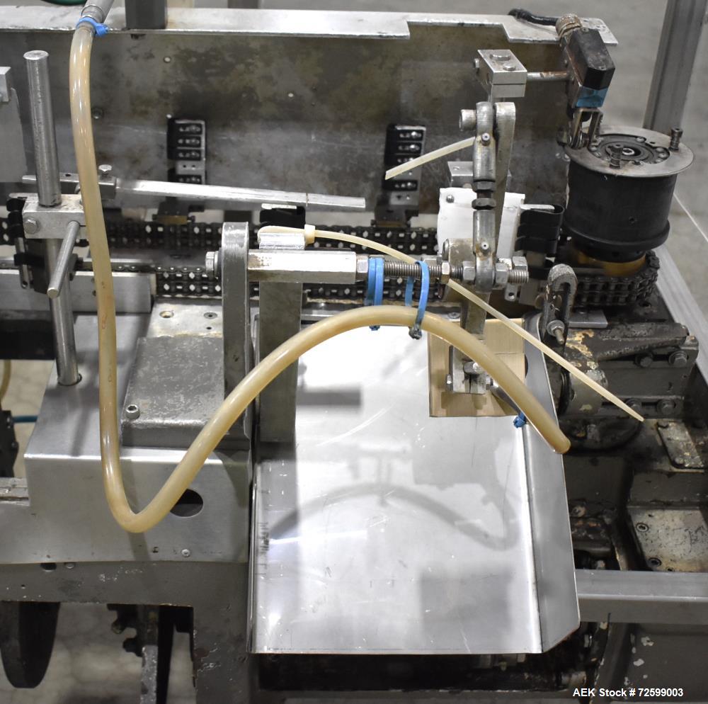 Used Bartelt IM9-14 Horizontal Form Fill & Seal Pouch Machine. Capable of speeds of up to 70 CPM. Has a 9" centers for a pouch size range: (Length) 3" - 7-3/4" (Height) 3" - 9-1/2". (2) Bartelt model...