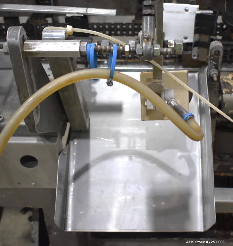 Used Bartelt IM9-14 Horizontal Form Fill & Seal Pouch Machine. Capable of speeds of up to 70 CPM. Has a 9" centers for a pouch size range: (Length) 3" - 7-3/4" (Height) 3" - 9-1/2". (2) Bartelt model...