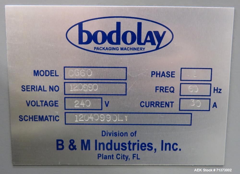 Used Bodolay Model CG60 Horizontal Form Fill and Seal Machine
