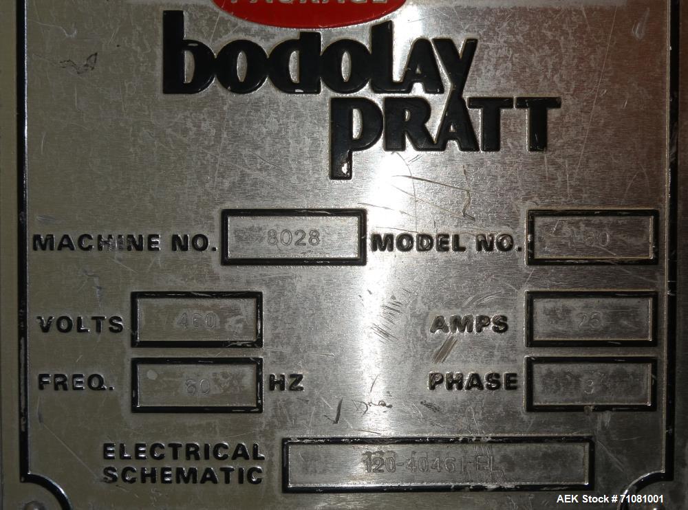 Used- Bodolay-Pratt Model L-80 Horizontal Form Fill and Seal Machine