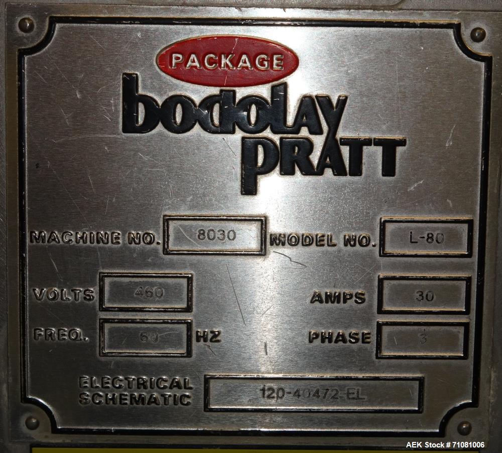 Used Bodolay-Pratt Model L-80 Horizontal Form Fill and Seal Machine