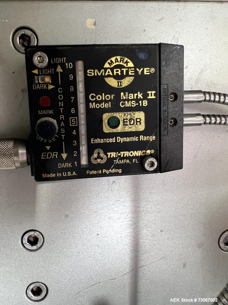 Used Bossar Form & Fill Horizontal Pouch Filler, Model B-1400/PH/D. Capable of speeds up to 110. Size range 50mm to 140mm wide x 50mm to 210mm height. Maximum fill volume 400cc. Setup for 4 sided sea...