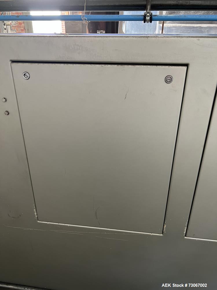 Used Bossar Form & Fill Horizontal Pouch Filler, Model B-1400/PH/D. Capable of speeds up to 110. Size range 50mm to 140mm wide x 50mm to 210mm height. Maximum fill volume 400cc. Setup for 4 sided sea...