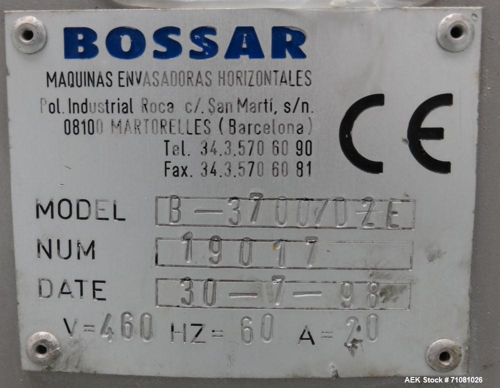 Used Bossar Model B3700D2E Horizontal Pouch Form Fill Seal Machine