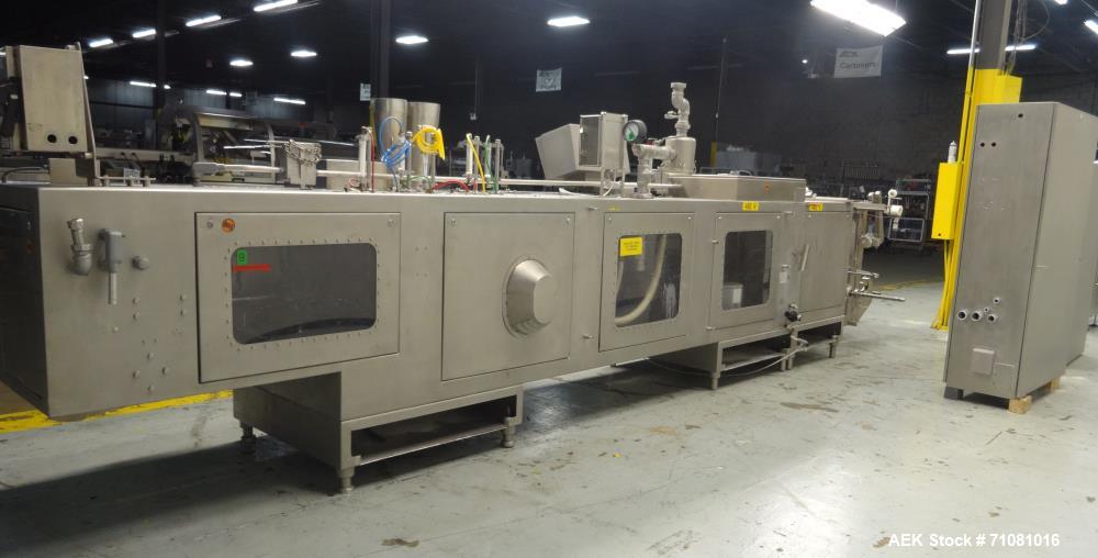 Used Bossar Model B 3700, Horizontal Pouch Form fill seal, Allen-Bradley controls, produces horizontal pouches from 5" x 5"  up to 7.25 x 15"  (2000 cc volume) at speeds of up to 110 packages per min...