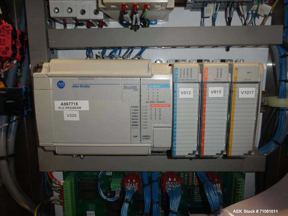 Used Bossar Model B3700D Horizontal Pouch Form  for Dual Head Filler,  Allen-Bradley controls, produces horizontal pouches from 5" x 5"  up to 7.25 x 15"  (2000 cc volume) at speeds of up to 110 pack...