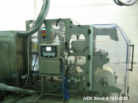 Used Bossar Horizontal Pouch Packing Machine, Model BL 3000. Duplex machine with full stainless steel body suitable for high pressure external washdown. 55 strokes per minute, can handle bag widths o...